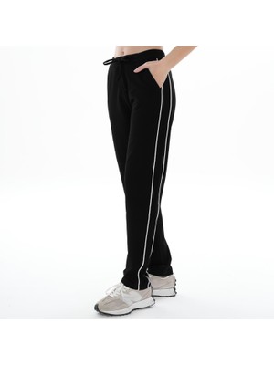 Asn Concept Kadın Siyah Renk Çift Biyeli Eşofman Altı (Büyük Beden Seçenekli)