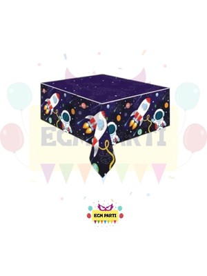 Zayna's Kozmik Uzay Temalı Masa Örtüsü - Doğum Günü Parti Seti Malzemeleri