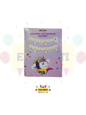 Zayna's Unicorn Temalı Iyi Ki Doğdun Yazısı Iyi Ki Doğdun Yazılı Banner - Doğum Günü Parti Seti Malzemeleri