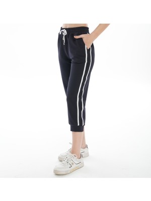 Asn Concept Kadın Yanı Şeritli Lacivert Renk Kapri (Büyük Beden Seçeneğiyle)