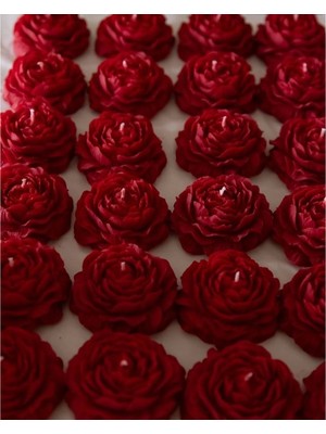 El Yapımı Kokulu Gül Figürlü Dekoratif Mum 3 Adet