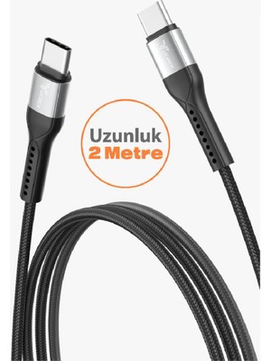 Lucatech Acer Predator Helios 300  / Predator Helios 500 Uyumlu Pd Type-C Hızlı Şarj Kablosu 120W 2 mt 2 mt