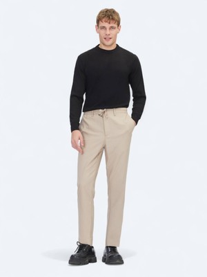 Vizon Düz Dokuma Jogging Fit Casual Pantolon