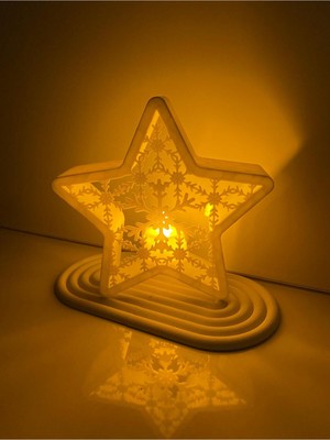 Empressco Büyük Boy Yıldız Şekilli LED Yılbaşı Süsü, 16 Cm, LED Mum Dahil, Beyaz Renk
