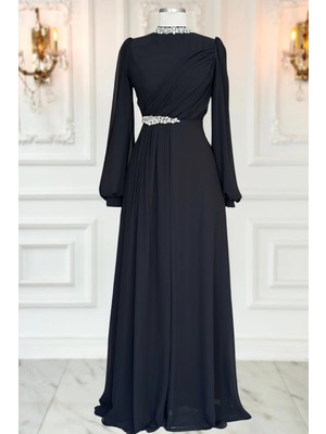 Amine Hüma Peri Abiye Elbise Siyah