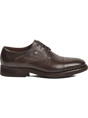 Fosco Kahve Hakiki Deri Bağcıklı Erkek Klasik Ayakkabı 3255 M