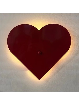 Bamyum Büyük LED Pilli Kalp Aplik Metal Iç Mekan Duvar Aydınlatmaları, Hediyelik Ürünler Kalpli Işık