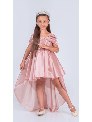 Şifon Detaylı Kız Çocuk Abiye Elbise