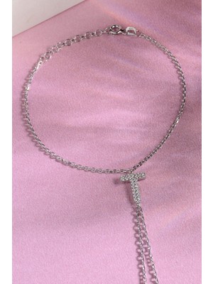 Innuendo 925 Ayar Gümüş Üzeri Altın Kaplama T Harfli Şahmeran