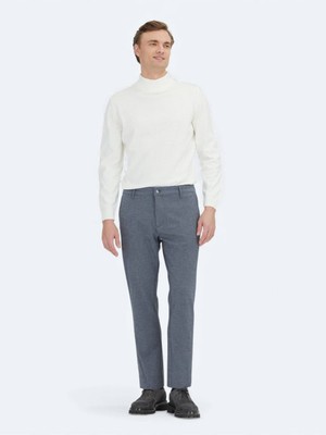 Kip Lacivert Düz Dokuma Regular Fit Casual Pamuk Karışımlı Pantolon