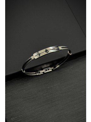 Frnch 316L Çelik Italyan Model Gümüş Renk Erkek Bileklik FRJ12124-3124-A2