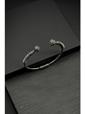 Frnch 925 Ayar Gümüş Italyan Model Çift Taraflı Gümüş Renk Erkek Bileklik FRJ12364-3364-A