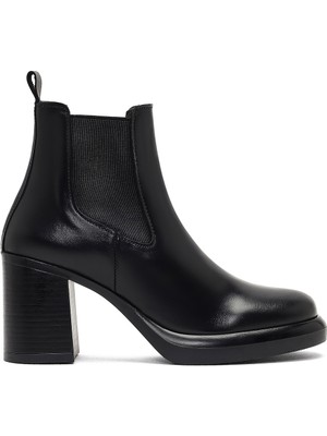 Derimod Kadın Siyah Kalın Topuklu Deri Chelsea Bot 25WFD188318