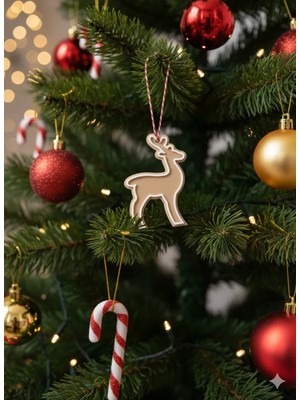 Empressco Kahverengi Geyik Figürü Yılbaşı Süsü, 10 Adet, Dekoratif ve Şık Tasarım