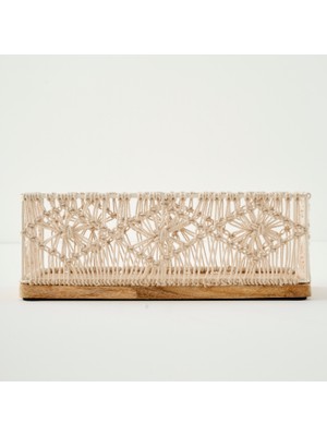 Bella Maison Sierra Dekoratif Makrome Sepet Krem (35X17X13 Cm)