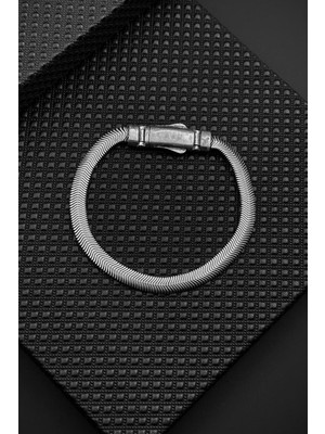 Frnch 925 Ayar Gümüş Italyan Model Gümüş Renk Erkek Bileklik FRJ12698-3698-A