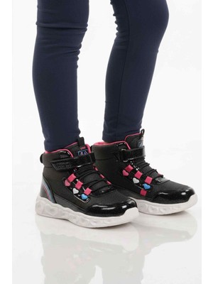Cool Siyah Işıklı Cırtlı Kız Çocuk Bot Kids F