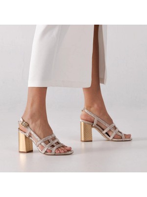 Bej Özel Yapım Topuklu Ayakkabı