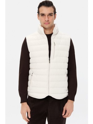D'S Damat Ds Damat Regular Fit Ekru Düz Yelek Mont 5HCY71221204M