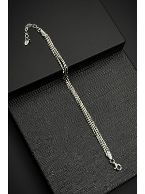 Frnch 925 Ayar Gümüş Italyan Model Gümüş Renk Erkek Bileklik FRJ12446-3446-A