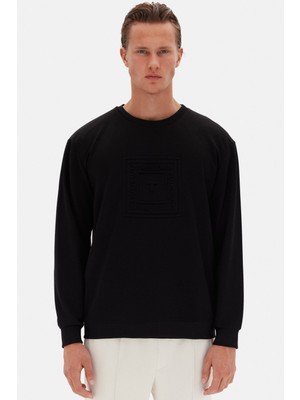 Twn Relaxed Fit Siyah Düz Sweatshirt 5ECE26172400M