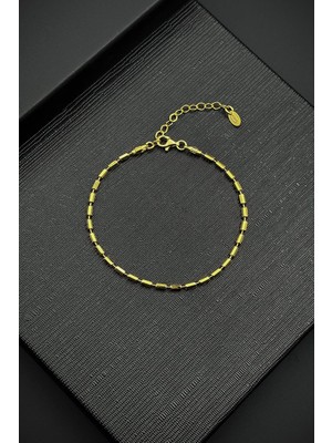 Frnch 925 Ayar Gümüş Italyan Model Altın Renk Erkek Bileklik FRJ12384-3384-G