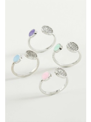 Yuvarlak Taşlı Mineli Eklem Yüzük