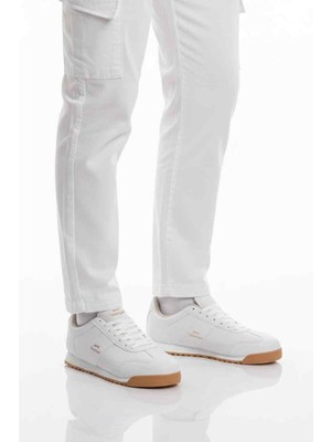 Slazenger Beyaz Bağcıklı Kaymaz Taban Erkek Sneaker Band M