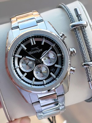 Slazenger Italyan Tasarım Bileklik Hediyeli 2 Yıl Garantili 10 Atm Çelik Erkek Kol Saat ESL.Y2554.1