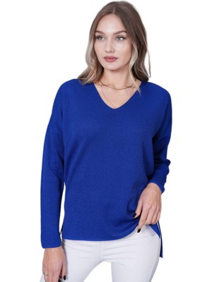 Lavella Kadın V Yaka Yaka Simli Kazak 12815 BGL-ST04225