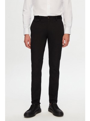 Twn Slim Fit Siyah Armürlü Chino Pantolon 5ECC3S208232M