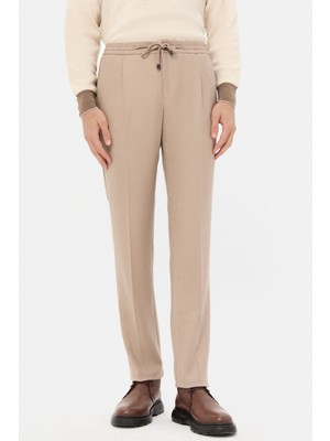 D'S Damat Ds Damat Regular Fit Bej Gabardin Jogger Pantolon 5HC03HC08344M