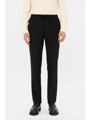 D'S Damat Ds Damat Regular Fit Siyah Gabardin Jogger Pantolon 5HC03HC08344M