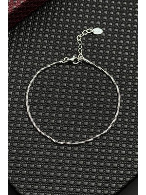 Frnch 925 Ayar Gümüş Italyan Model Gümüş Renk Erkek Bileklik FRJ12723-3723-A