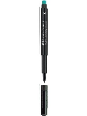 Faber Castell Permanent Asetat Kalem Siyah (M) 10'lu Kutu