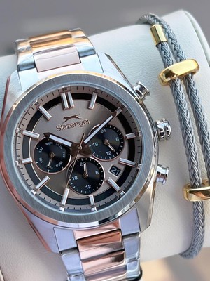 Slazenger Italyan Tasarım Bileklik Hediyeli 2 Yıl Garantili 10 Atm Çelik Erkek Kol Saat ESL.Y2554.3