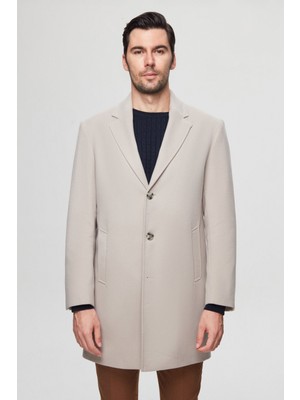 D'S Damat Ds Damat Regular Fit Taş Düz Palto 5HF0800189033