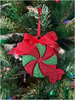 Empressco Renkli Yuvarlak Kokulu Pamuk Şeker Yılbaşı Ağaç Süsü, Kırmızı