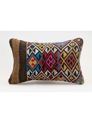 Kilim Wholesale El Yapımı Kilimden Yapılmış Vintage Kırlent Kılıfı, Yün, 30X50 cm