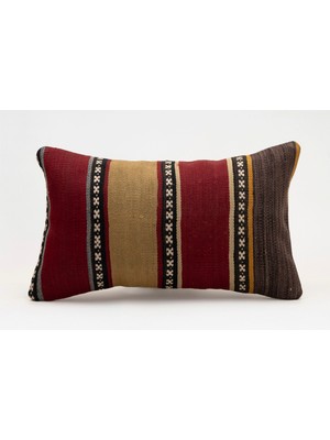 Kilim Wholesale El Yapımı Kilimden Yapılmış Vintage Kırlent Kılıfı, Yün, 30X50 cm