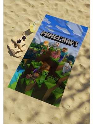 ministok Minecraft Çocuk Plaj Havlusu