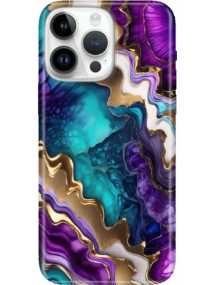 Senada iPhone 15 Pro Max Kılıf Desenli Baskılı Tpu Rubber Kapak Keskin Ametist