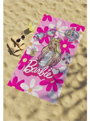 ministok Barbie Çocuk Plaj Havlusu