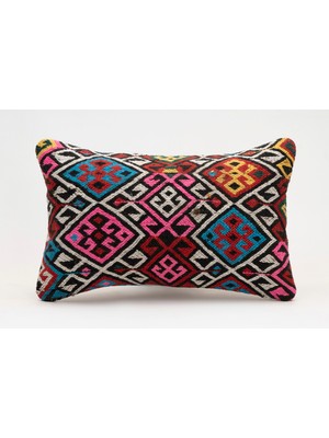 Kilim Wholesale El Yapımı Kilimden Yapılmış Vintage Kırlent Kılıfı, Yün, 30X50 cm