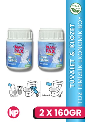 Nanopax Tuvalet & Klozet Temizlik Tozu Ekonomik Bebek Boy 2 x 160GR