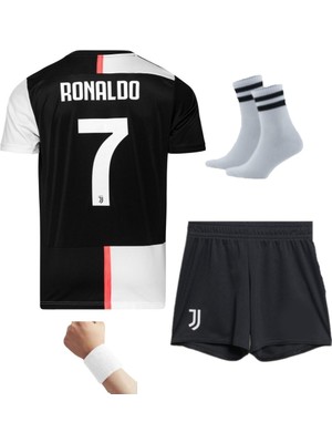 Andream Ronald0 7 Numara 2019/2020 Sezon Iç Saha Juventus Futbol Çocuk Forması 4'lü Set