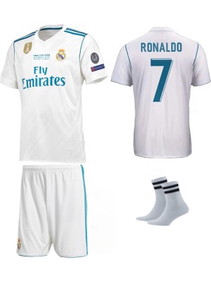 Andream 2017 Sezon Kiev Ronaldo Real Madri'd Futbol Çocuk Forması 3'lü Set Çorap Hediyeli