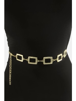 Dikdörtgen Metal Zincir Kemer