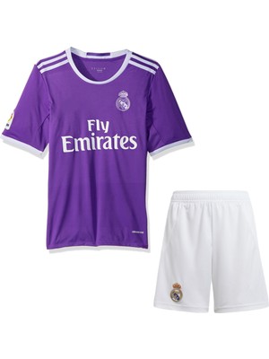Andream 2016/17 Real Madri'd Ronaldo Mor Futbol Çocuk Forması 2'li Set (Beyaz Şortlu) Forma+Short