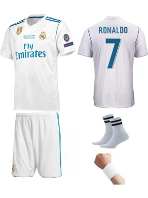 Andream 2017 Sezon Kiev Ronaldo Real Madri'd Futbol Çocuk Forması 4'lü Set Çorap+ Bileklik Hediyeli